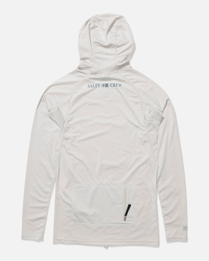 Salty Crew APEX HOOD SURF RASHGUARD - Light Grey