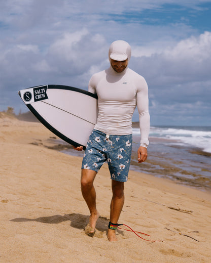 Salty Crew APEX HOOD SURF RASHGUARD - Light Grey