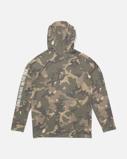 Salty Crew MARINER LITE UV HOOD - Green Camo
