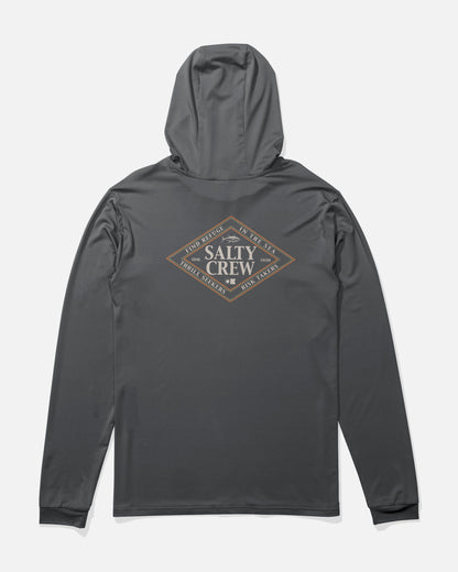 Salty Crew ICONIC HOOD SUNSHIRT - Charcoal
