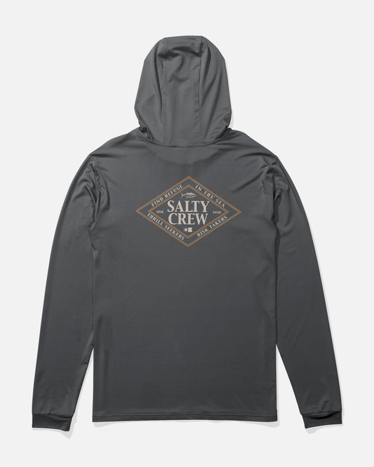 Salty Crew ICONIC HOOD SUNSHIRT - Charcoal