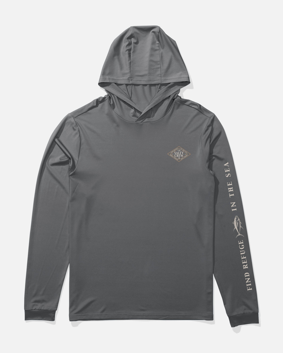 Salty Crew ICONIC HOOD SUNSHIRT - Charcoal
