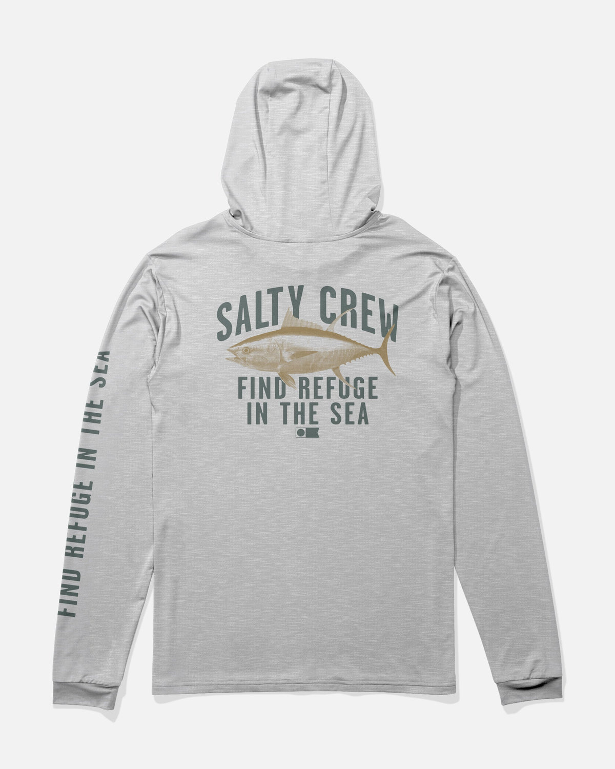 Salty Crew BITMAP HOOD SUNSHIRT - Grey Heather