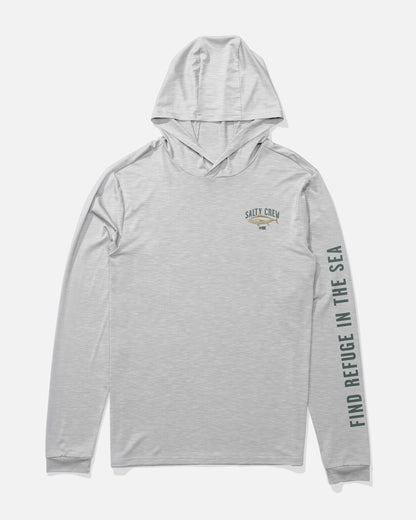 Salty Crew BITMAP HOOD SUNSHIRT - Grey Heather