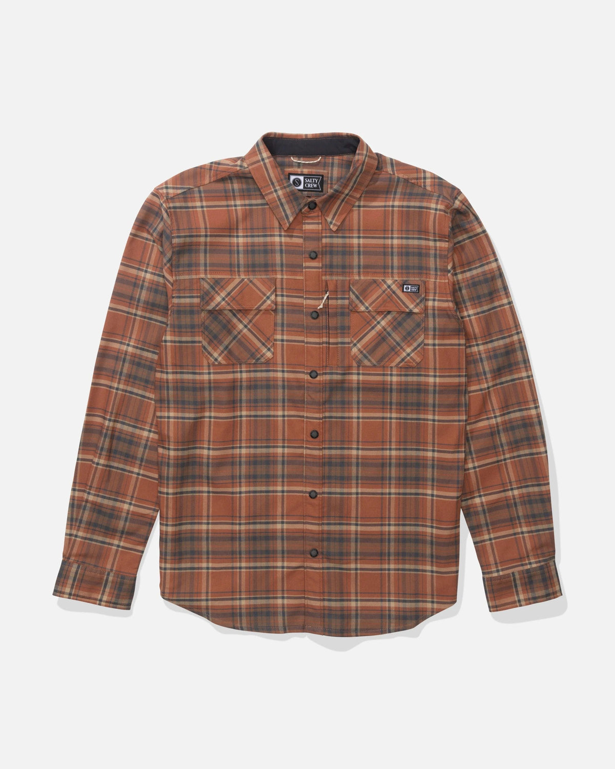 Salty Crew FATHOM LS TECH FLANNEL - Russet