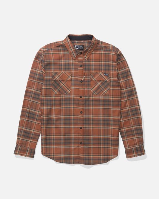 Salty Crew FATHOM LS TECH FLANNEL - Russet