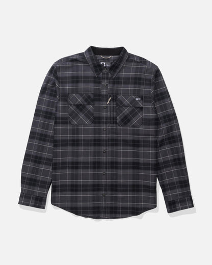 Salty Crew FATHOM LS TECH FLANNEL - Black Grey