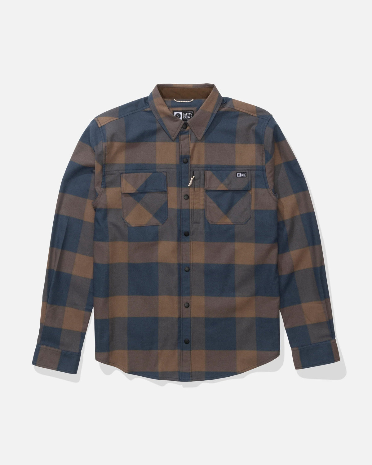 Salty Crew FATHOM LS TECH FLANNEL - Navy/Rust