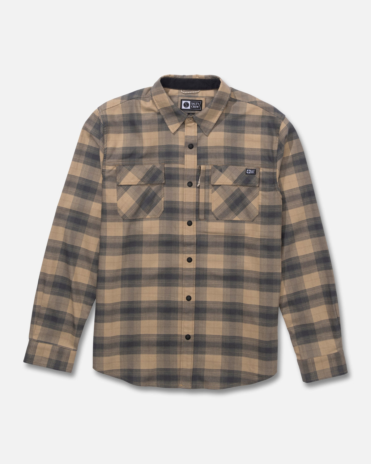 Salty Crew FATHOM LS TECH FLANNEL - Khaki