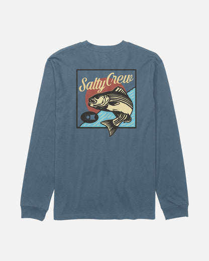 Salty Crew STRIPED LS TEE - Slate