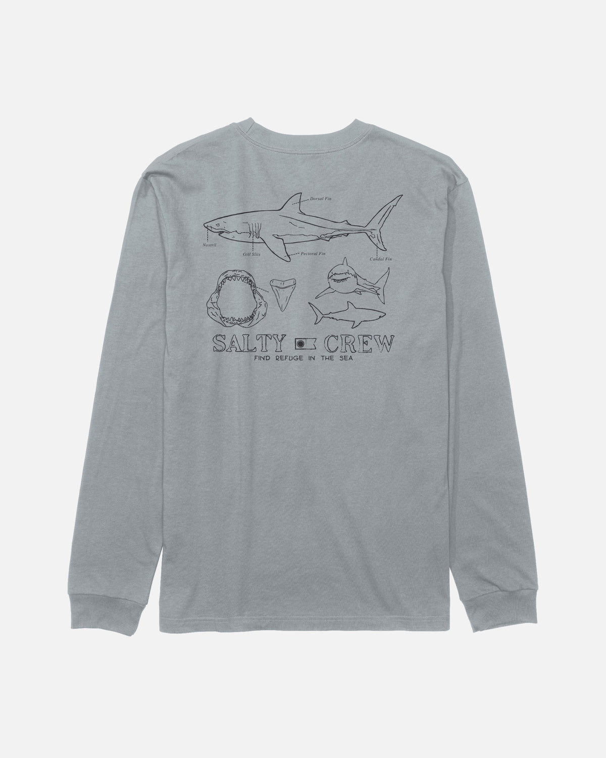 Salty Crew GREAT WHITE LS TEE - Quarry