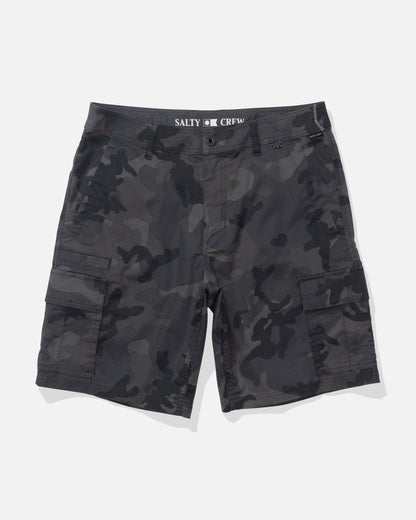 Salty Crew TRANSOM CARGO SHORT - Black Camo