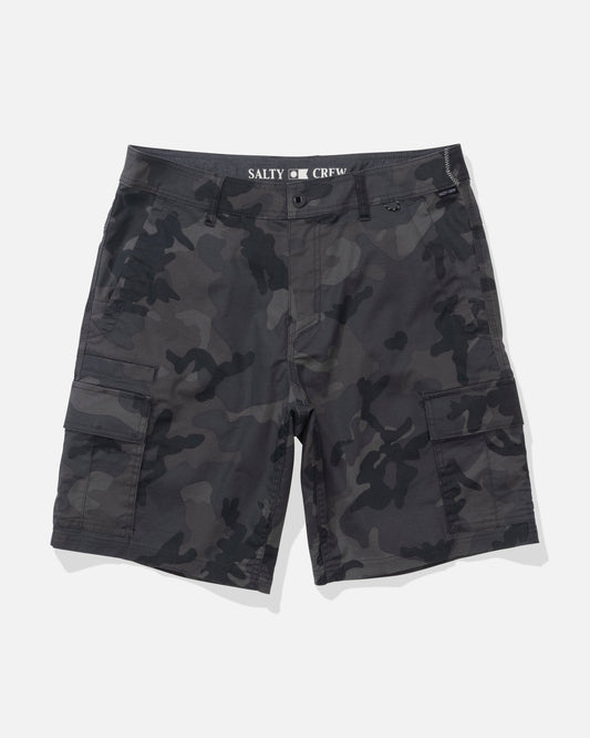 Salty Crew TRANSOM CARGO SHORT - Black Camo