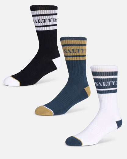 Salty Crew FLAGSHIP 3 PACK SOCK - Assorted