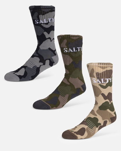 Salty Crew CAMO 3 PACK SOCK - Assorted