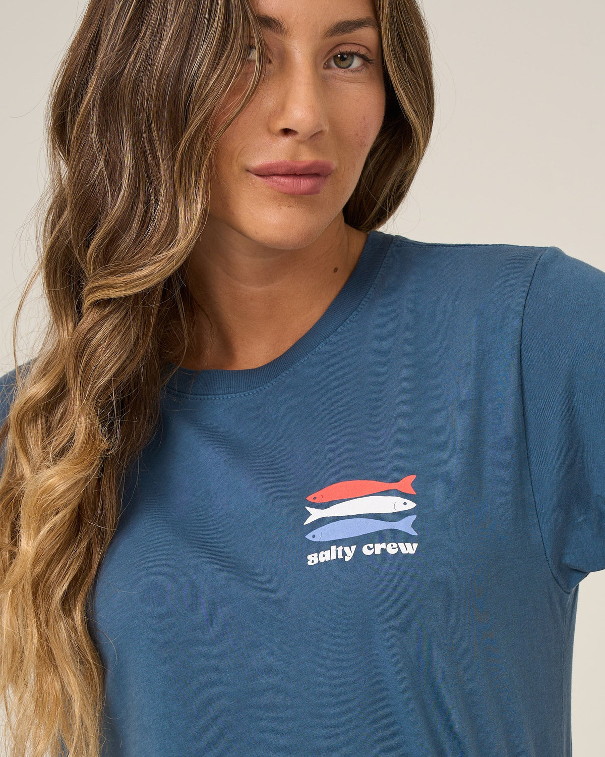 Salty Crew AMERICAN CATCH BF TEE - Midnight Navy
