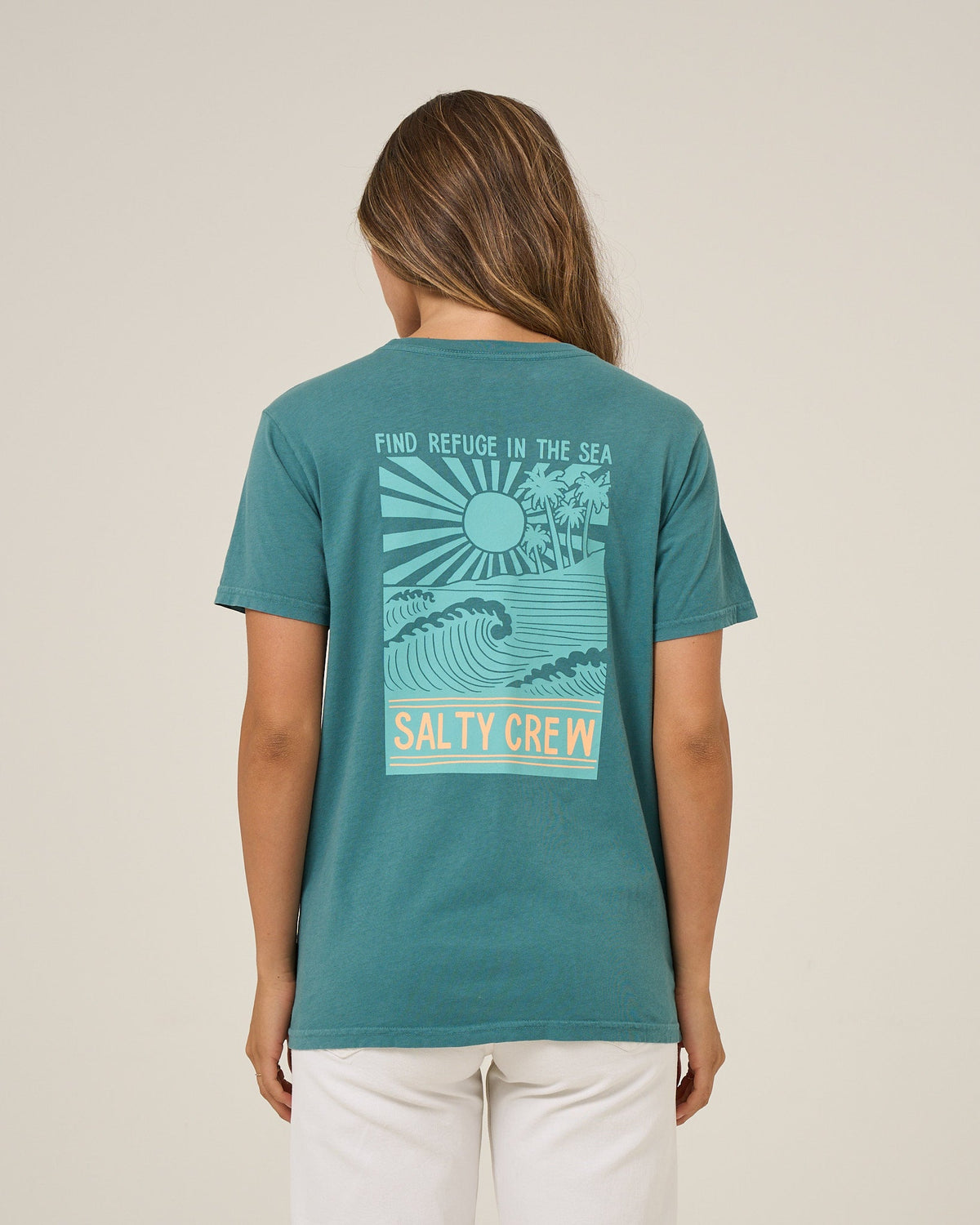 Salty Crew RISE AND SMILE BF TEE - Teal
