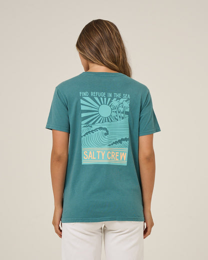 Salty Crew RISE AND SMILE BF TEE - Teal