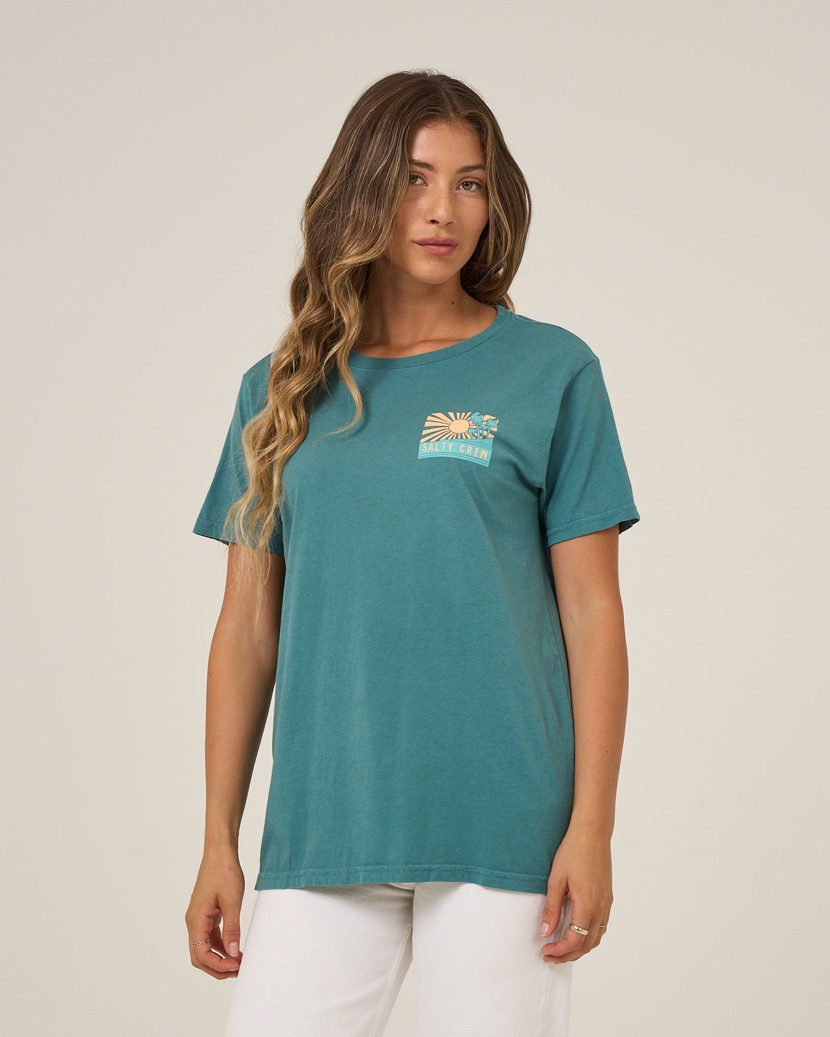 Salty Crew RISE AND SMILE BF TEE - Teal