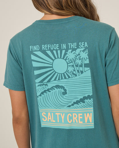 Salty Crew RISE AND SMILE BF TEE - Teal
