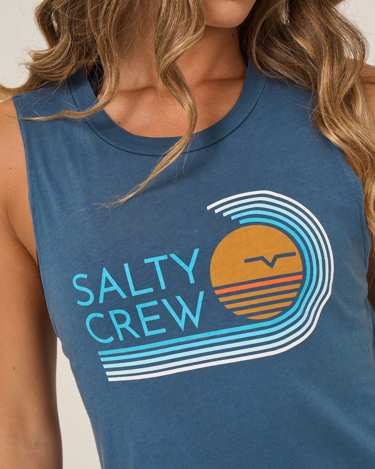Salty Crew OMBRE WAVE MUSCLE TANK - Midnight Navy