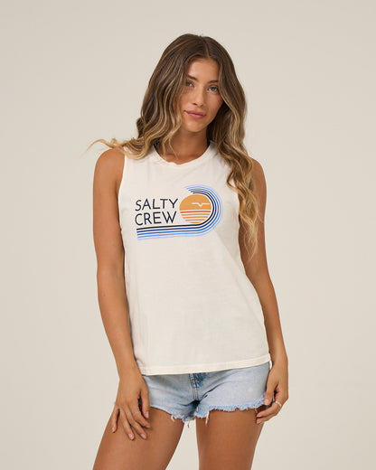 Salty Crew OMBRE WAVE MUSCLE TANK - Off White