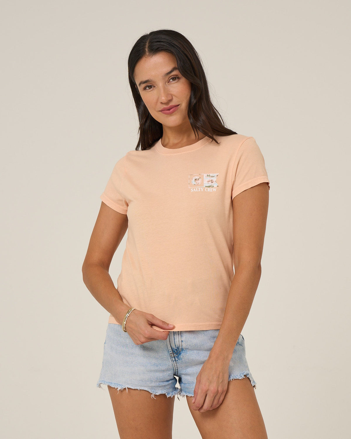 Salty Crew FLAGSHIP FILL MODERN TEE - Apricot