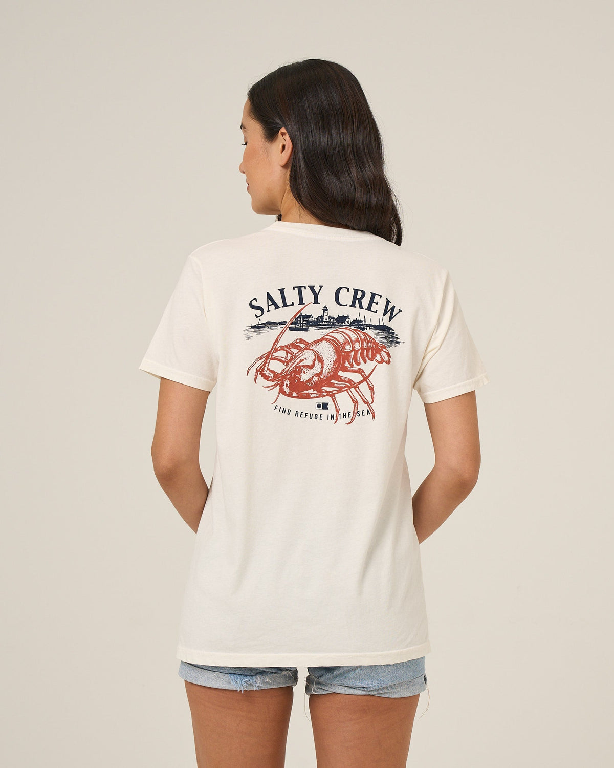 Salty Crew AMERICAN CATCH BF TEE - Off White