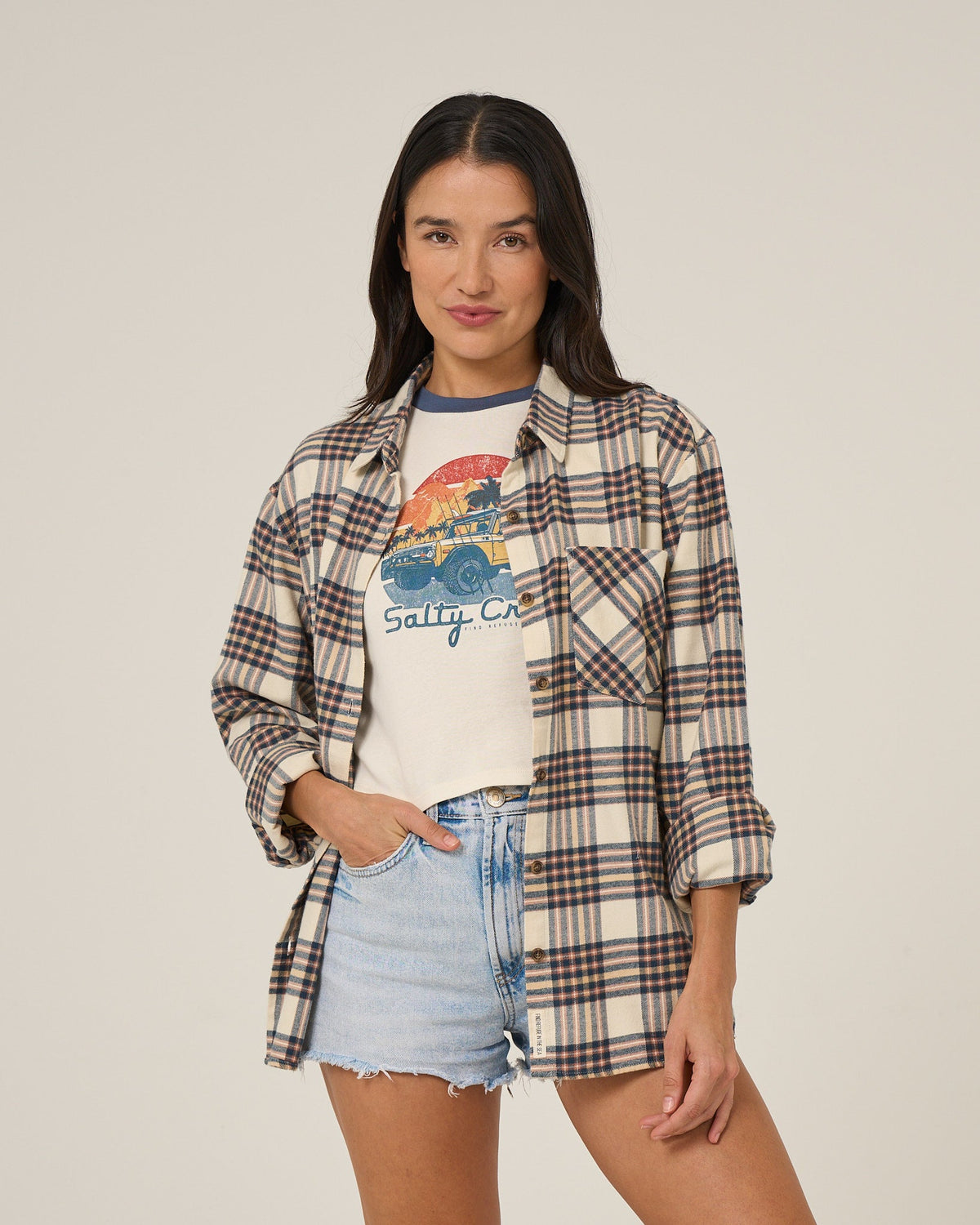 Salty Crew OUT WEST FLANNEL - Birch