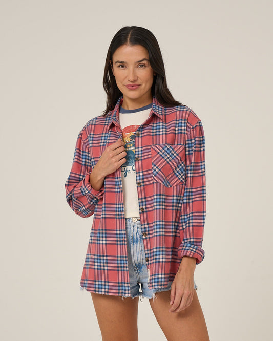 Salty Crew OUT WEST FLANNEL - Rose