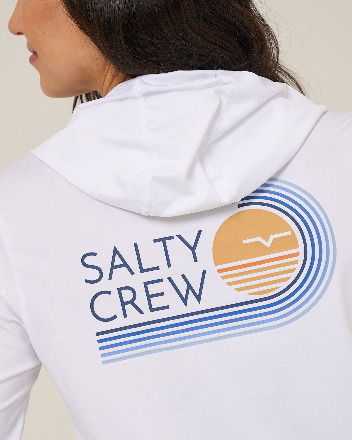 Salty Crew OMBRE WAVE HOOD SUNSHIRT - White