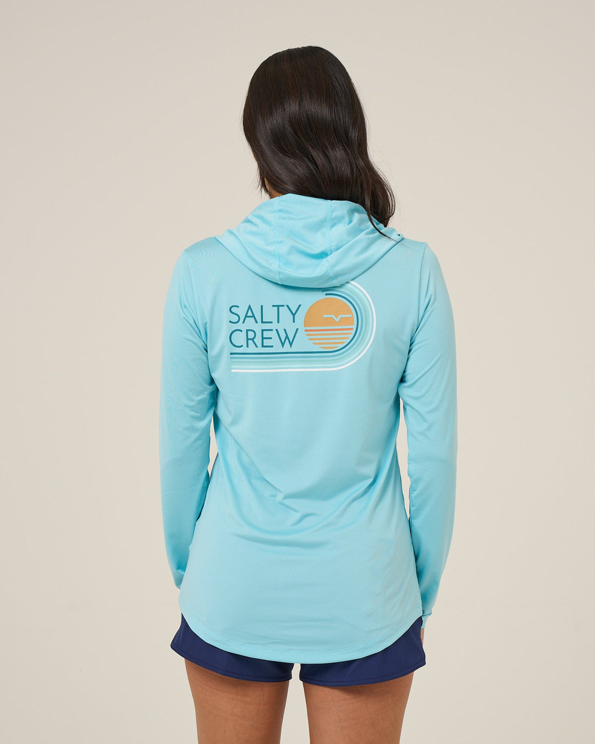 Salty Crew OMBRE WAVE HOOD SUNSHIRT - Aquamarine