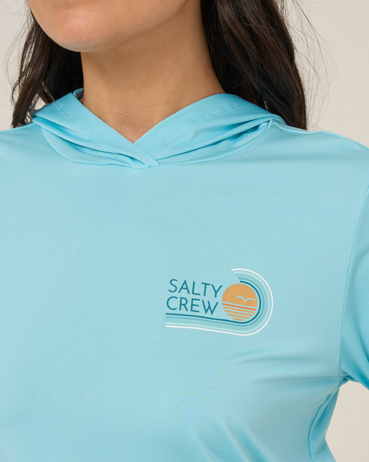 Salty Crew OMBRE WAVE HOOD SUNSHIRT - Aquamarine
