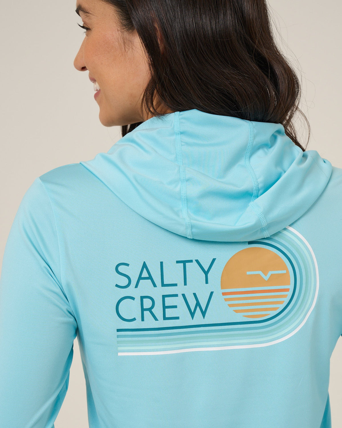Salty Crew OMBRE WAVE HOOD SUNSHIRT - Aquamarine