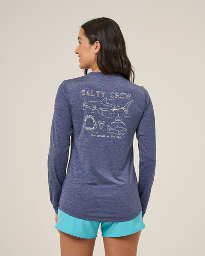 Salty Crew SHARK ANATOMY SUNSHIRT - Bright Navy