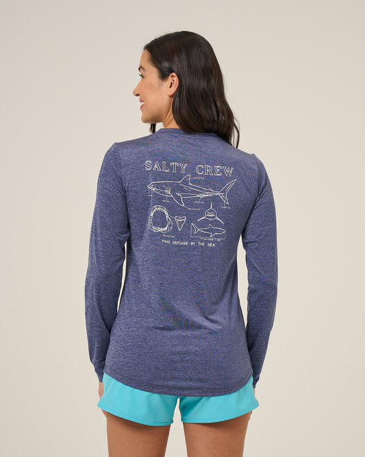 Salty Crew SHARK ANATOMY SUNSHIRT - Bright Navy
