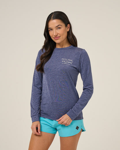 Salty Crew SHARK ANATOMY SUNSHIRT - Bright Navy