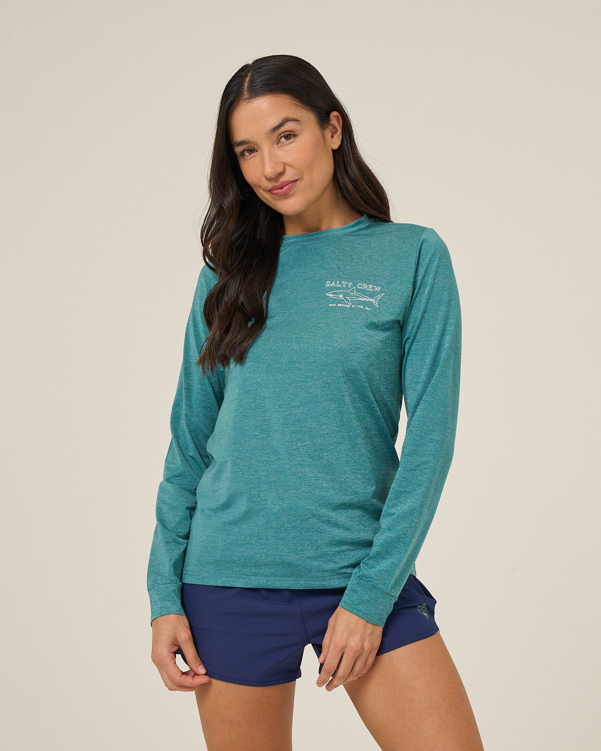 Salty Crew SHARK ANATOMY SUNSHIRT - Teal