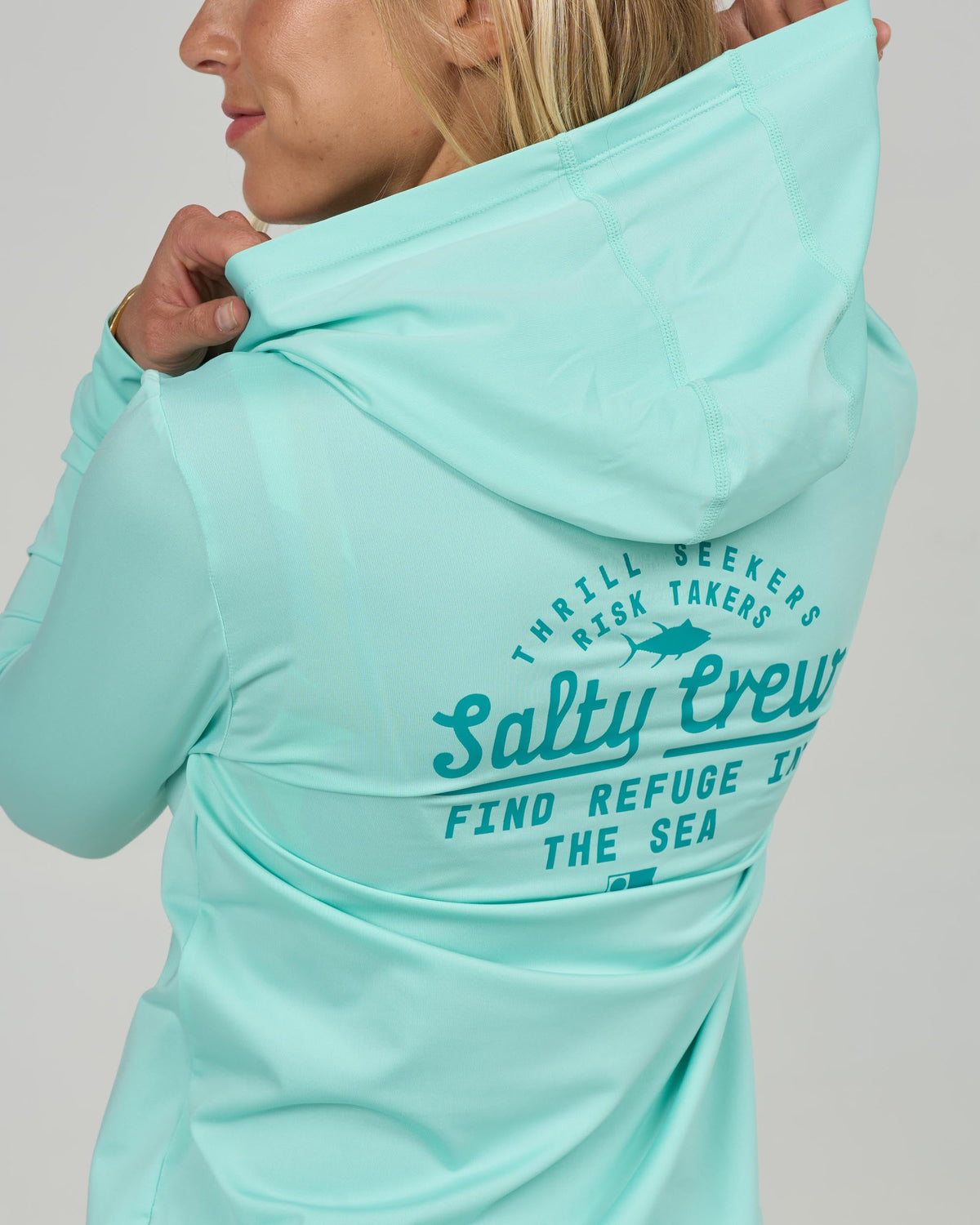 Salty Crew SCRIPTED HOODED SUNSHIRT - Mint