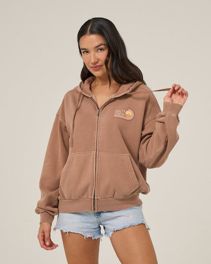 Salty Crew OMBRE WAVE HOODED ZIP - Mocha