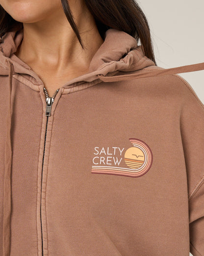 Salty Crew OMBRE WAVE HOODED ZIP - Mocha