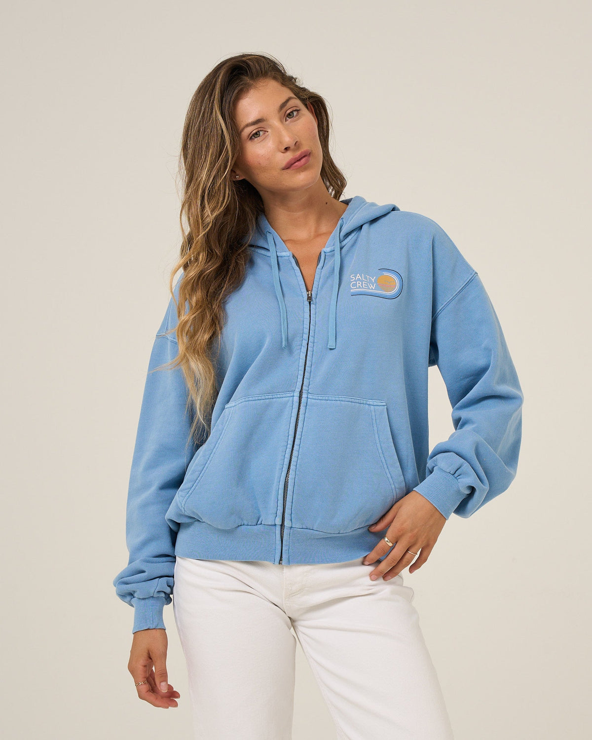 Salty Crew OMBRE WAVE HOODED ZIP - Ash Blue