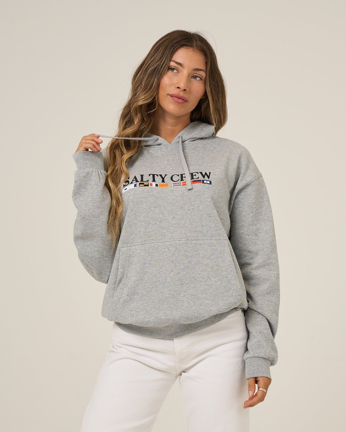 Salty Crew FLAG HOODIE - Athletic Heather