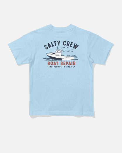 Salty Crew BOAT REPAIR TDDLR SS TEE - Clear Sky