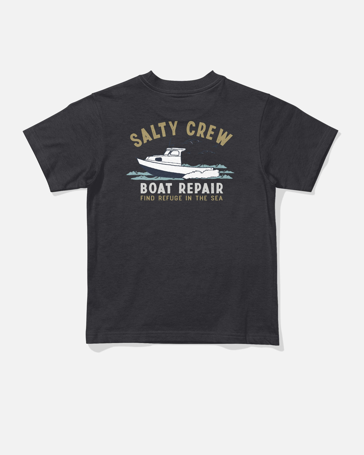 Salty Crew BOAT REPAIR TDDLR SS TEE - BLACK