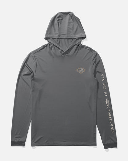 Salty Crew ICONIC BOYS HOOD SUNSHIRT - Charcoal
