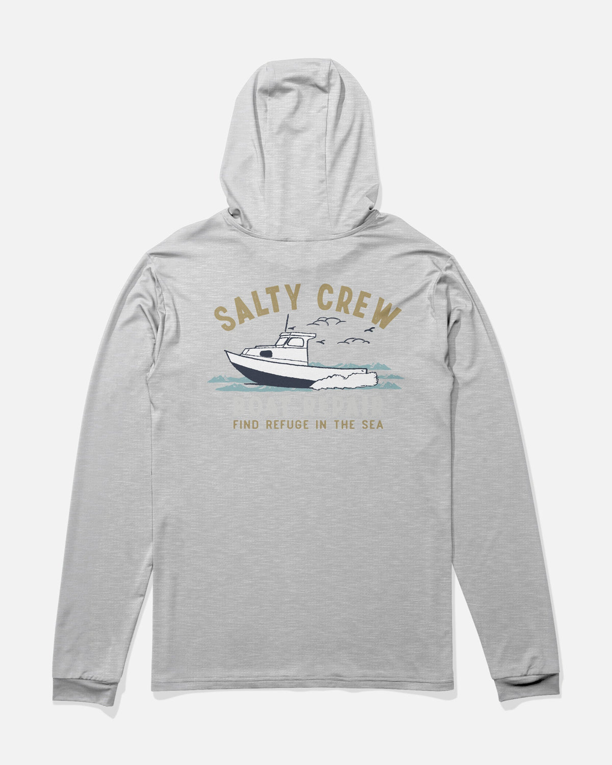 Salty Crew BOAT REPAIR BOYS HOOD SUNSHRT - Grey Heather