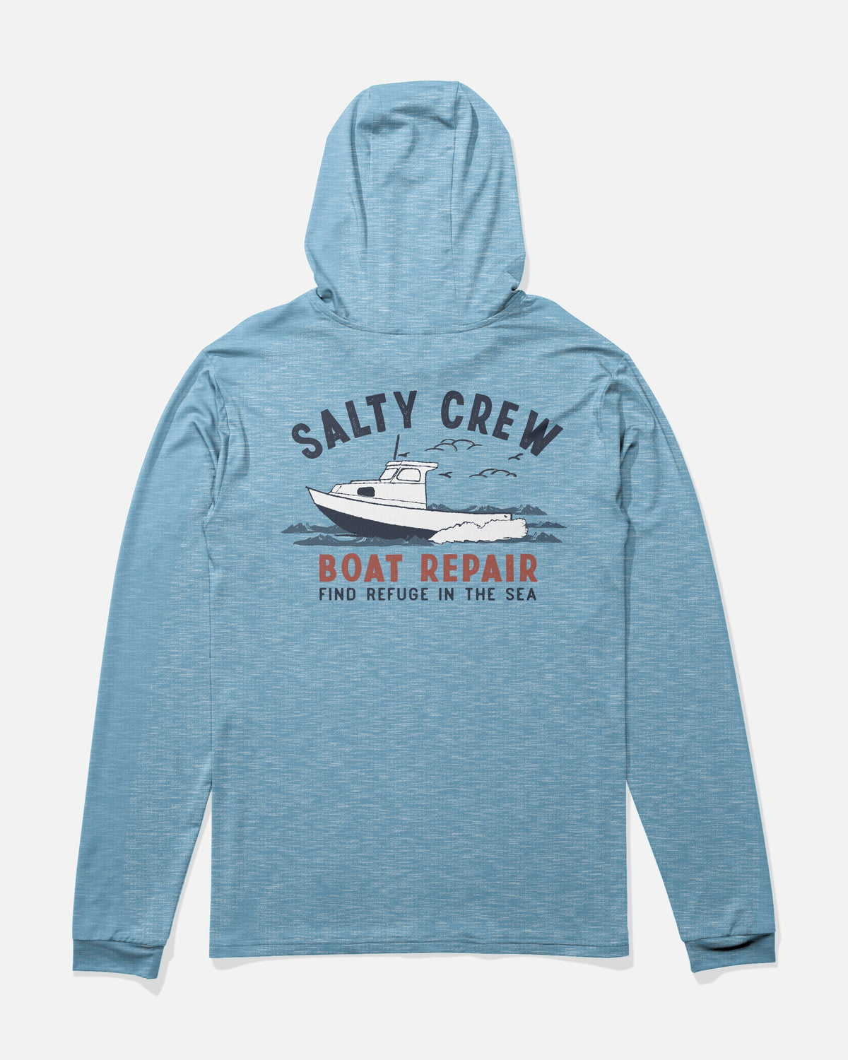 Salty Crew BOAT REPAIR BOYS HOOD SUNSHRT - Blue Heather