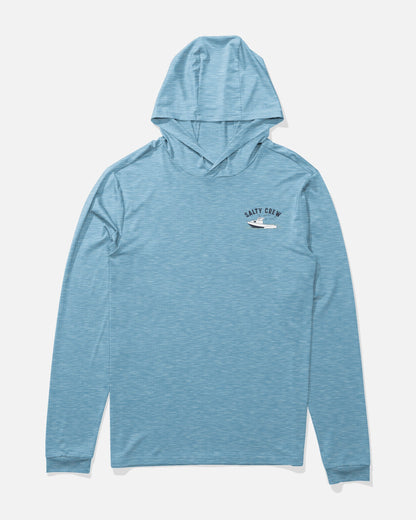 Salty Crew BOAT REPAIR BOYS HOOD SUNSHRT - Blue Heather