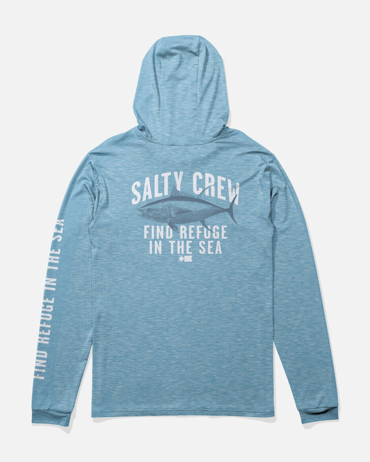 Salty Crew BITMAP BOYS HOOD SUNSHIRT - Blue Heather